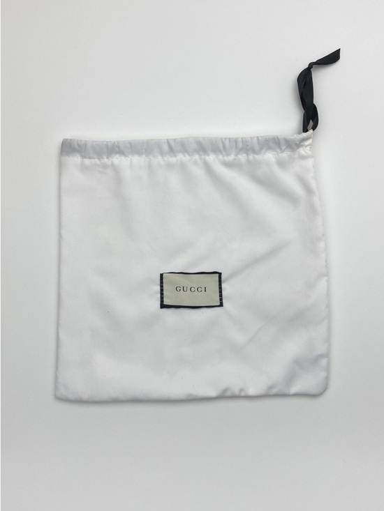 Gucci Accessories - Gucci White Satin Drawstring Pouch with Black Ribbon